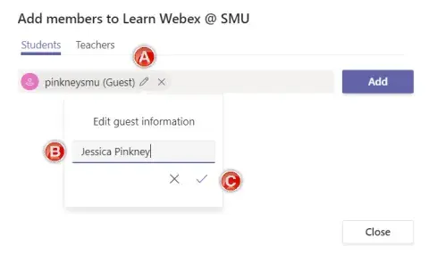 Screenshot of MS Teams Guest