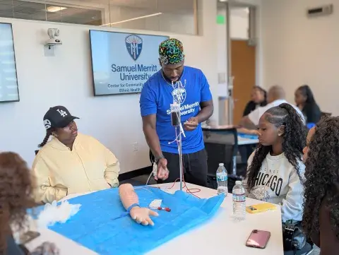 student teaching blood draw to other youth