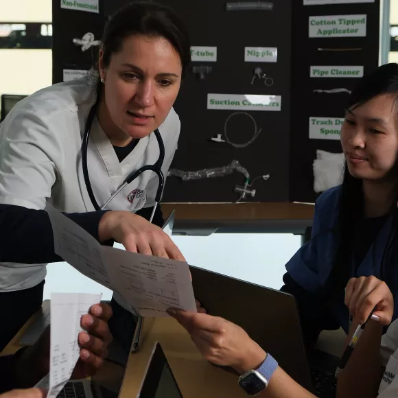 Faculty and Students reviews examination results