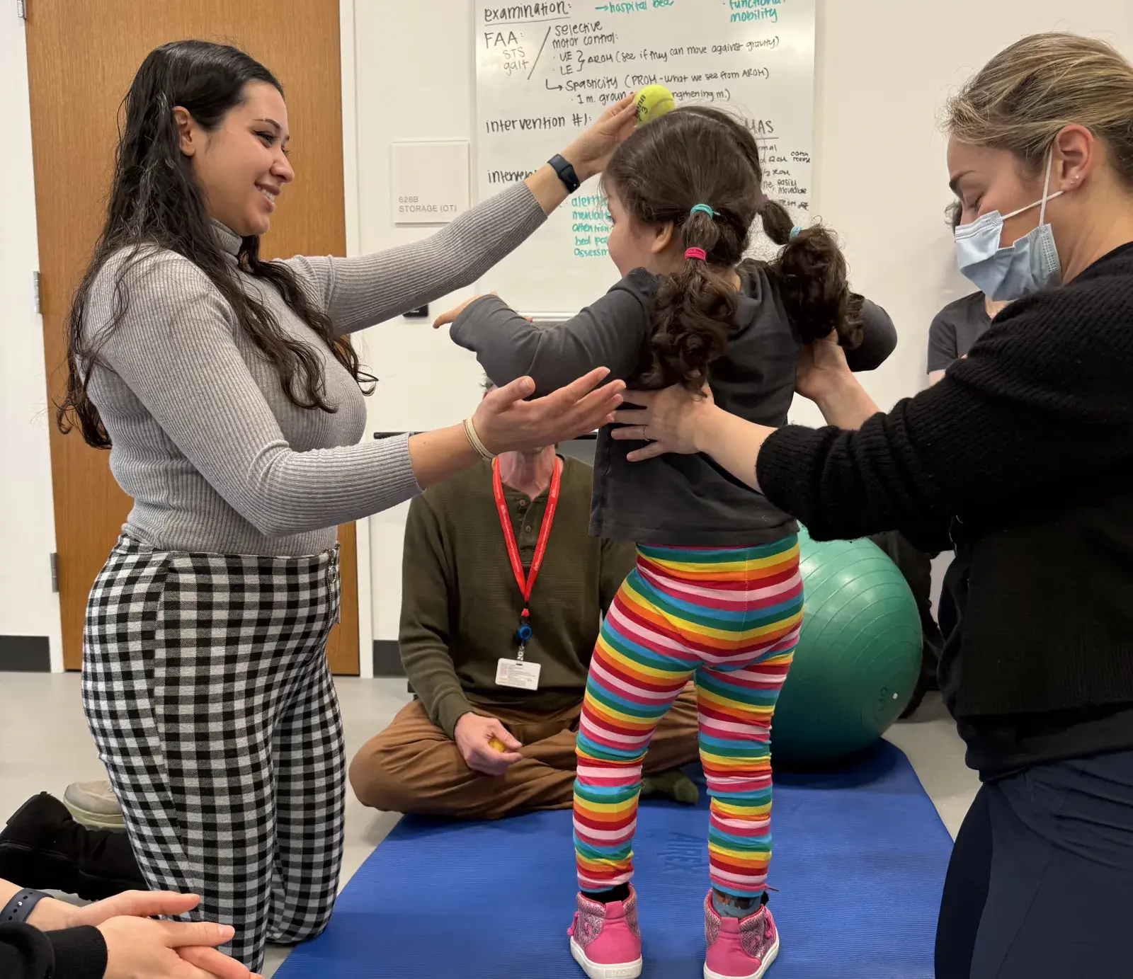 DPT students during pediatric exercise lab session