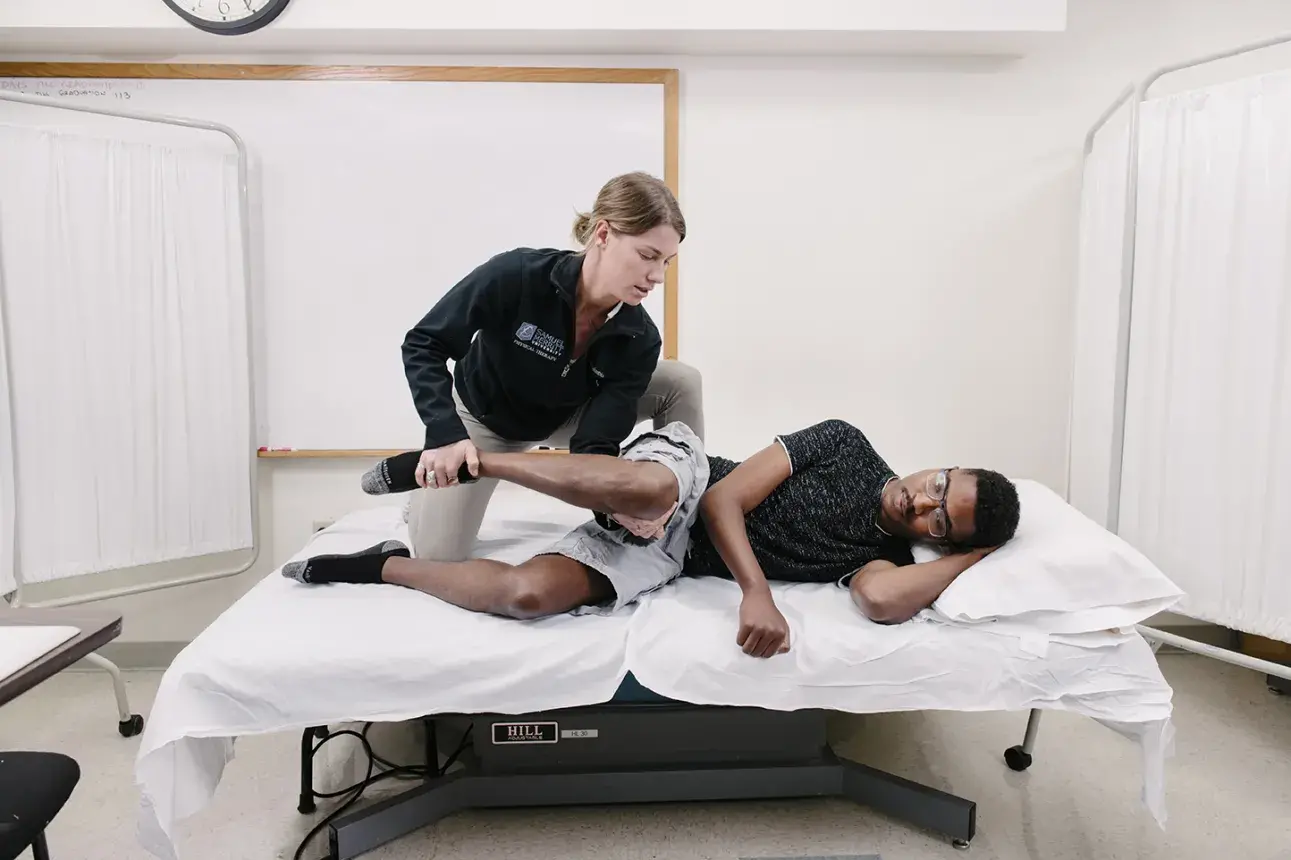 Physical Therapy students in lab