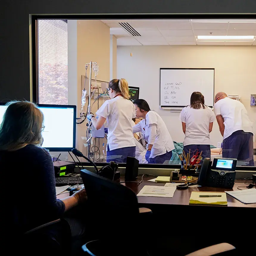 Nurse in simulation lab