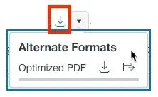 Symbol for downloading Alternate Formats, Pdf