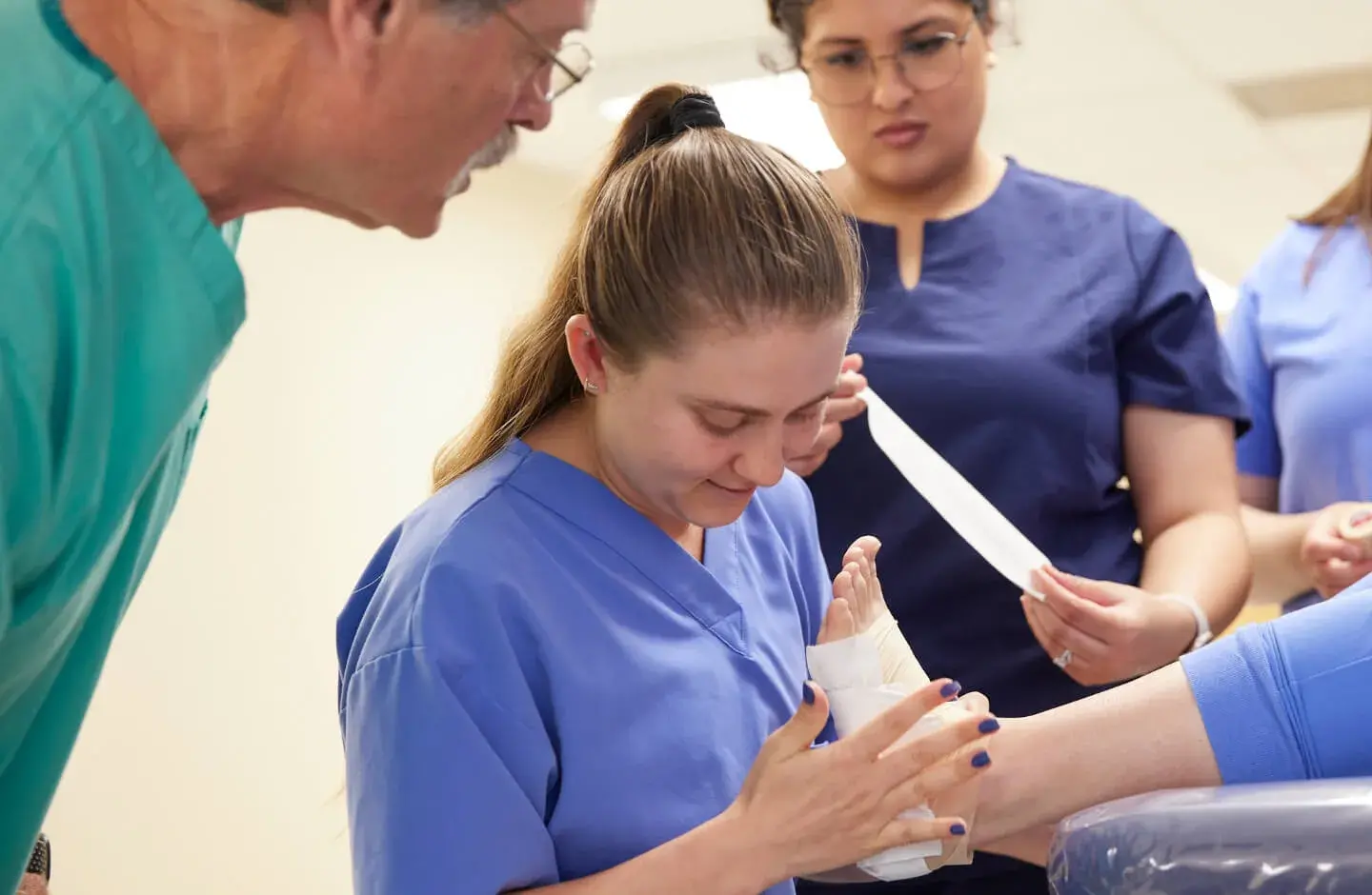 Podiatry student in lab