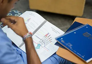 Student studying in Health Education Center