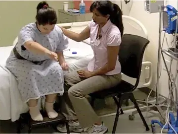 Physical therapy students demonstrate the Function in Sit Test