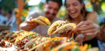 Friends Enjoying Tacos