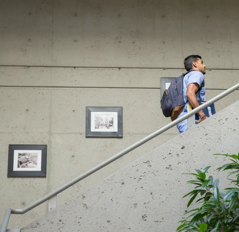 Student in Health Education Center