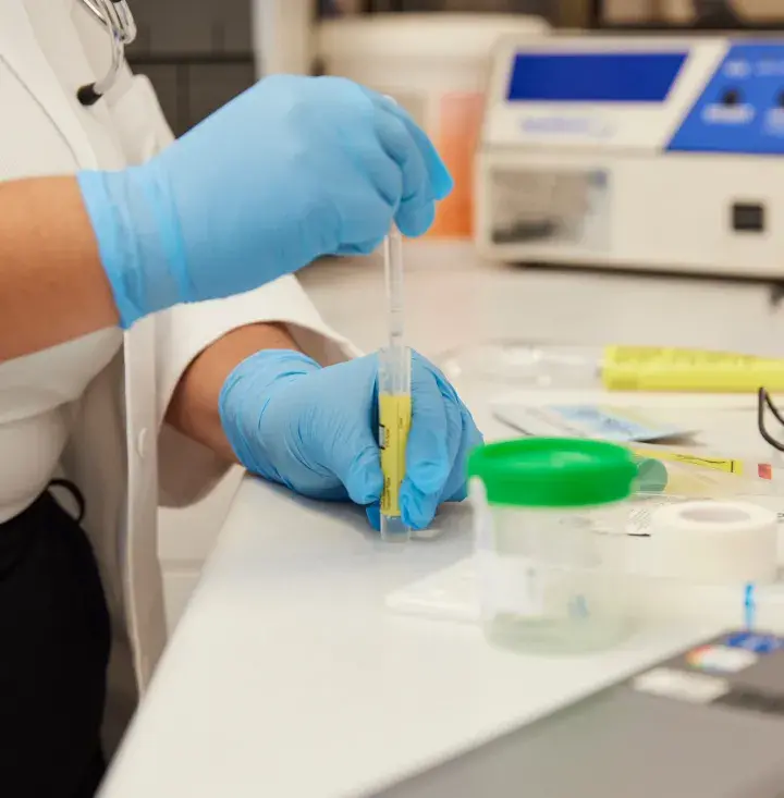 Collecting lab samples in a lab