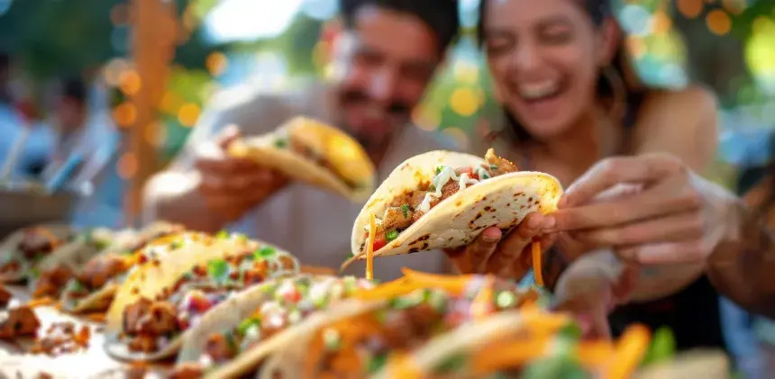 Friends Enjoying Tacos