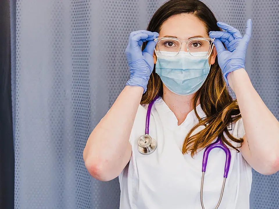 Nursing student with stethoscope